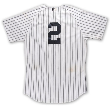 2011 Derek Jeter New York Yankees Game Worn and  Inscribed "Home Run" Home Jersey (MLB AUTH)